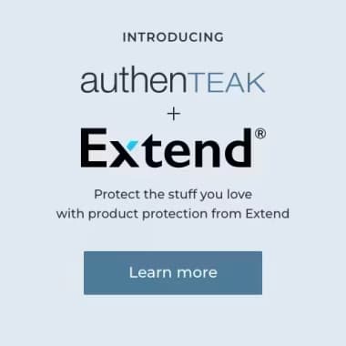 Introducing authenTEAK + Extend product protection with a Learn more call-to-action.