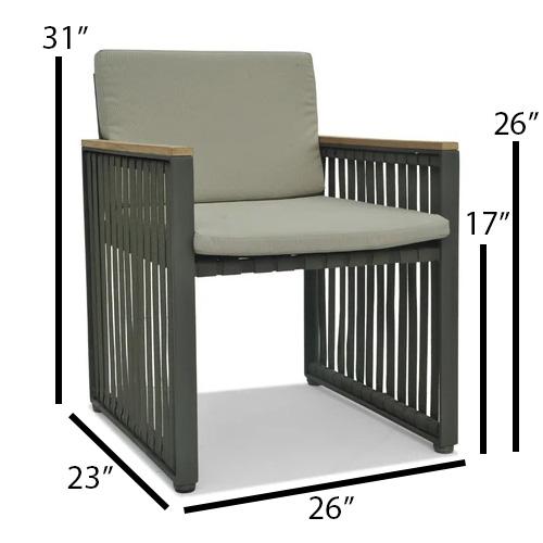 Skyline Design Horizon Woven Dining Armchair - Dimension Image Skyline Design Horizon Woven Dining Armchair - Dimension Image