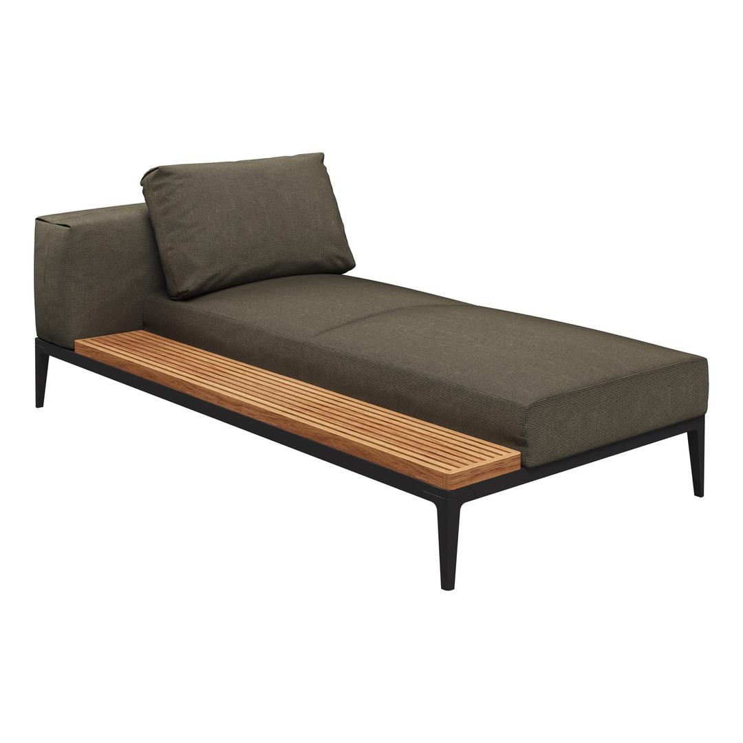 Gloster Grid Upholstered Left Chaise Outdoor Sectional Unit