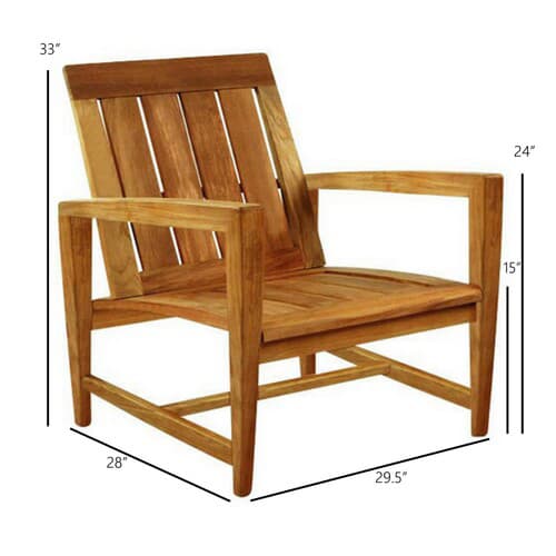 Kingsley Bate Amalfi Club Chair - Dimensions Kingsley Bate Amalfi Club Chair - Dimensions