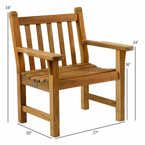 Kingsley Bate Dunbarton Garden Armchair - Dimension Kingsley Bate Dunbarton Garden Armchair - Dimension