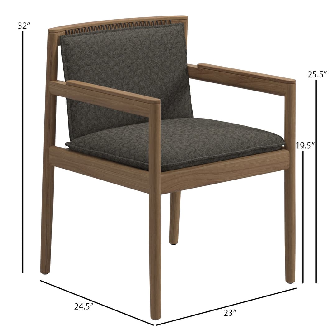 Gloster Saranac Teak Dining Armchair - Dims Gloster Saranac Teak Dining Armchair - Dims