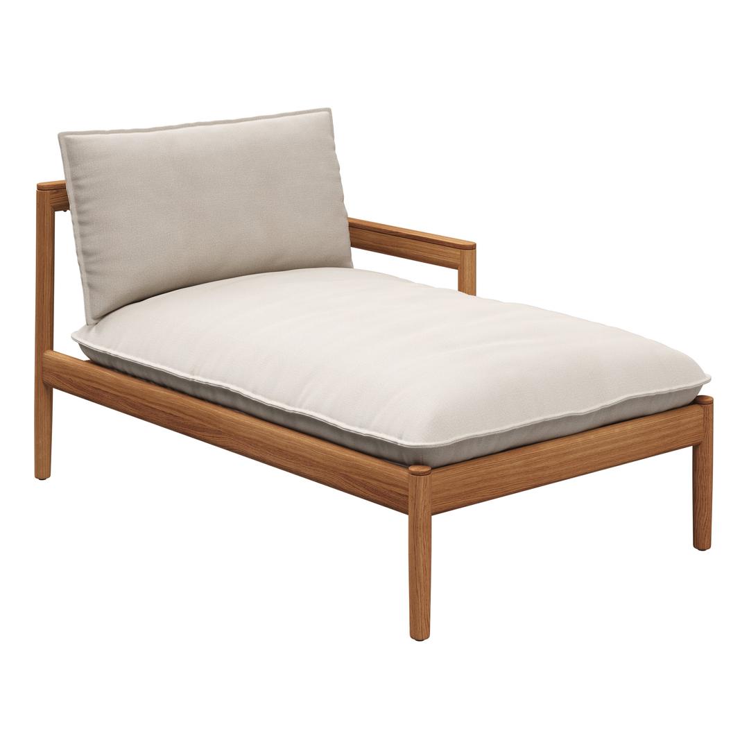 Gloster Saranac Teak Right Chaise Lounge