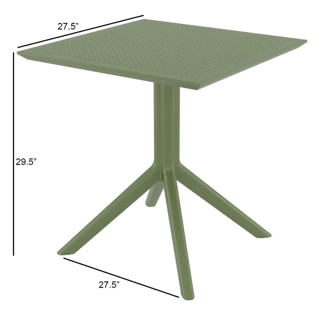 Compamia Sky 27" Resin Square Dining Table - Dims Compamia Sky 27" Resin Square Dining Table - Dims