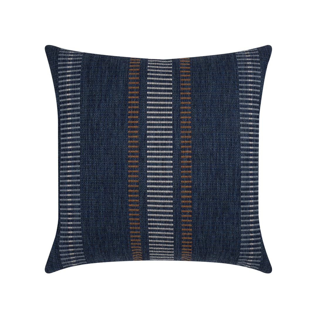 Elaine Smith 20" x 20" Journey Indigo Sunbrella Outdoor Pillow