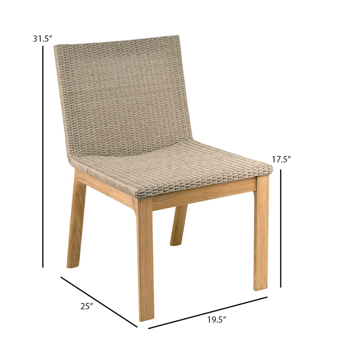 Kingsley Bate Hana Woven Dining Side Chair - Dimensions Kingsley Bate Hana Woven Dining Side Chair - Dimensions