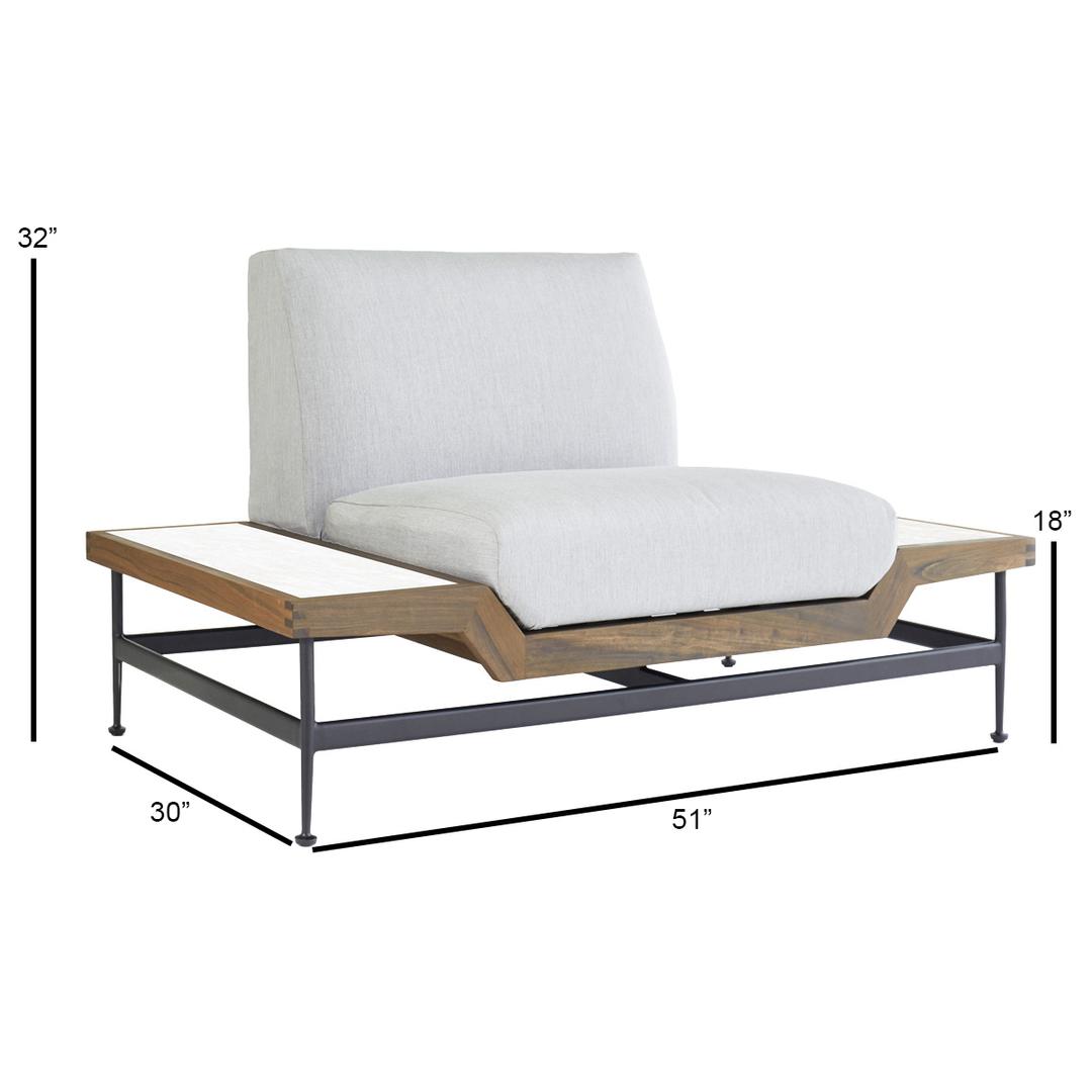 Jensen Outdoor Jett Lounge Chair - White HPL Top - Dimension Jensen Outdoor Jett Lounge Chair - White HPL Top - Dimension