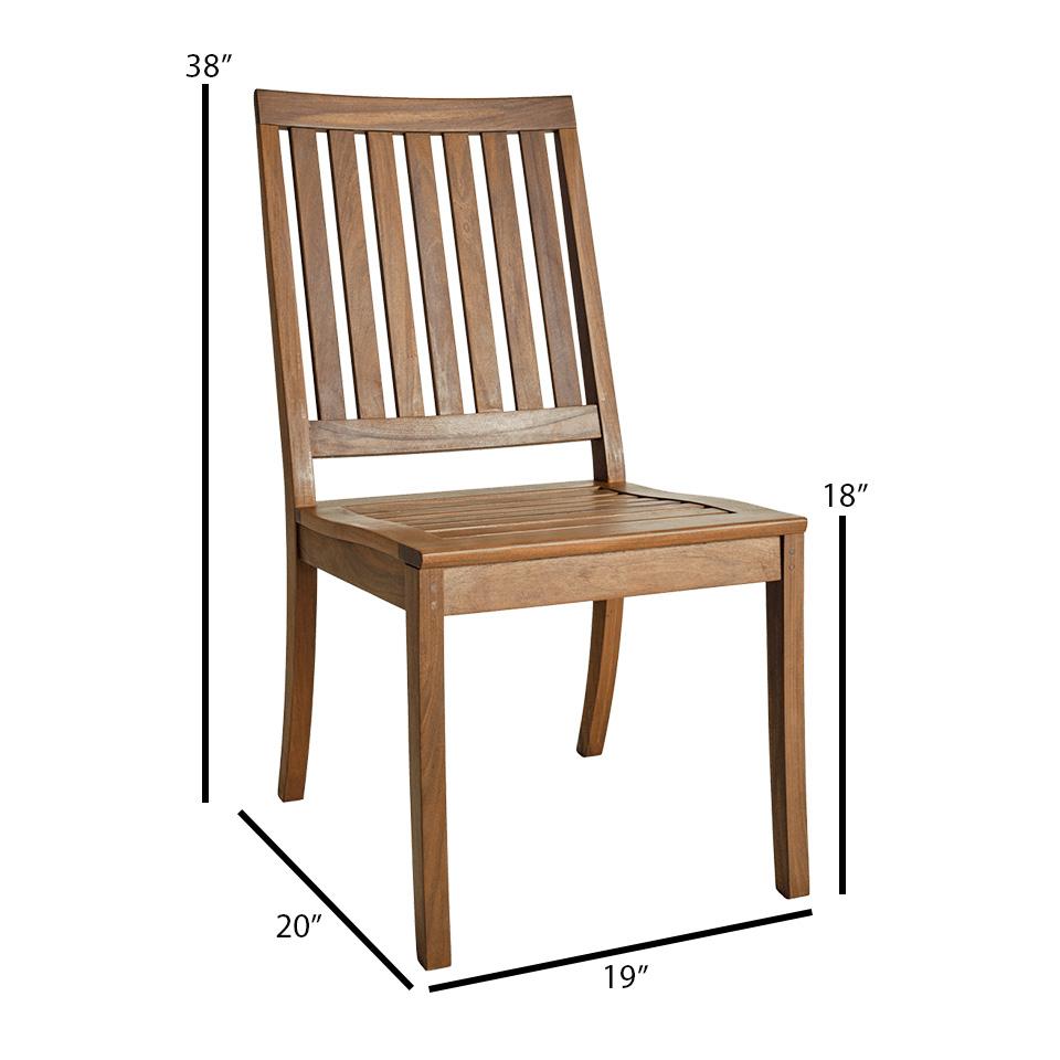 Jensen Outdoor Richmond Ipe Wood Dining Side Chair - Dimension Image Jensen Outdoor Richmond Ipe Wood Dining Side Chair - Dimension Image