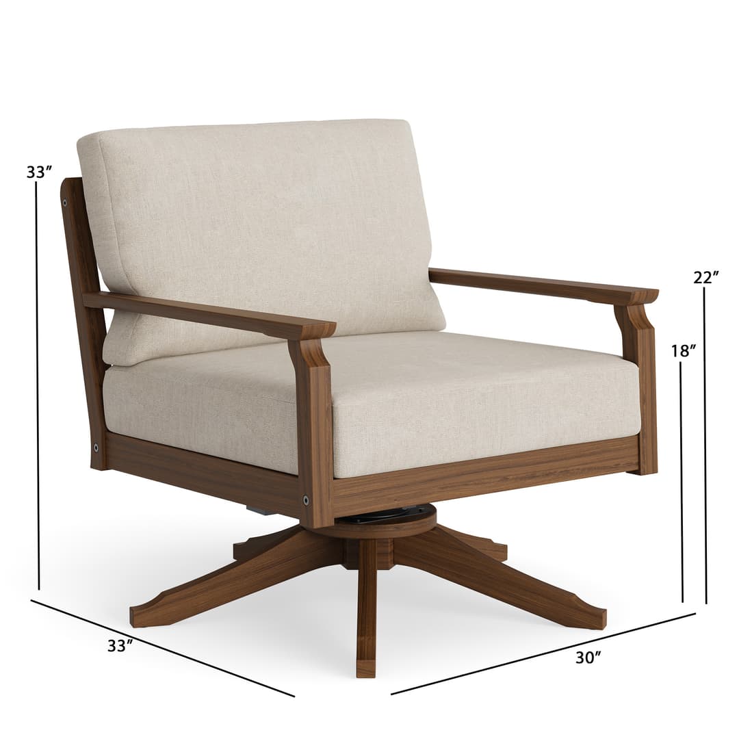 Jensen Outdoor Unicon Ipe Wood Swivel Rocking Lounge Chair - Dimension Image Jensen Outdoor Unicon Ipe Wood Swivel Rocking Lounge Chair - Dimension Image