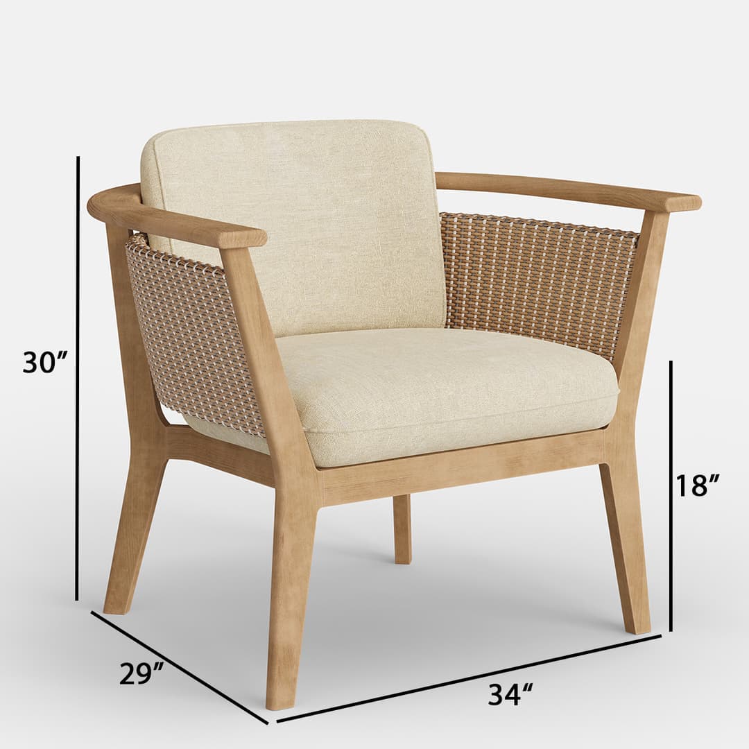 Jensen Outdoor Soleo Woven Lounge Chair - Dimension Image Jensen Outdoor Soleo Woven Lounge Chair - Dimension Image