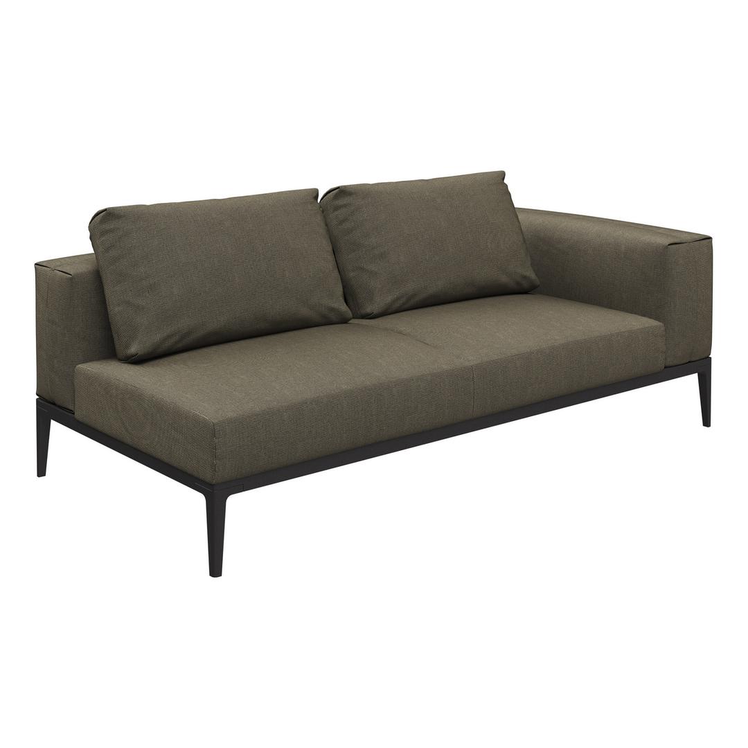 Gloster Grid Upholstered Right End 2-Seater Outdoor Sectional Unit