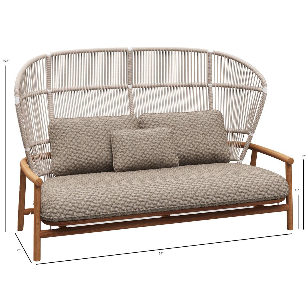 Gloster Fern Teak High Back 2-Seater Sofa - Dims Gloster Fern Teak High Back 2-Seater Sofa - Dims